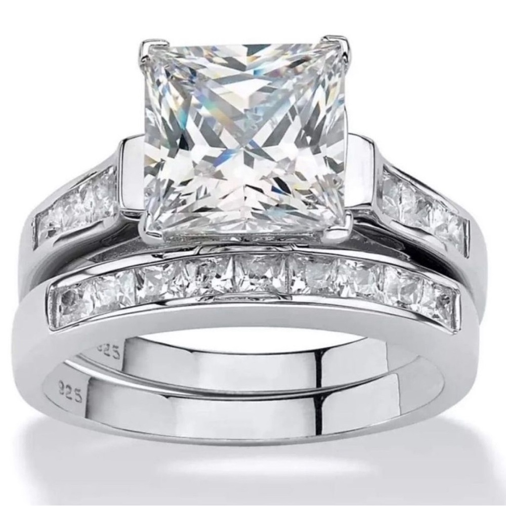 925 wedding band set New